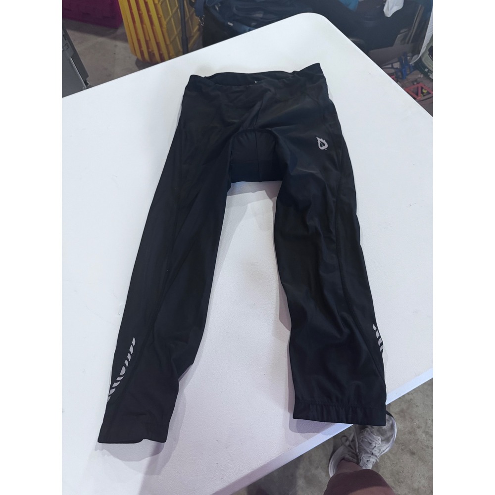 Baleaf Womens Black Padded Cycling Pants Reflective Zipper Pocket Medium